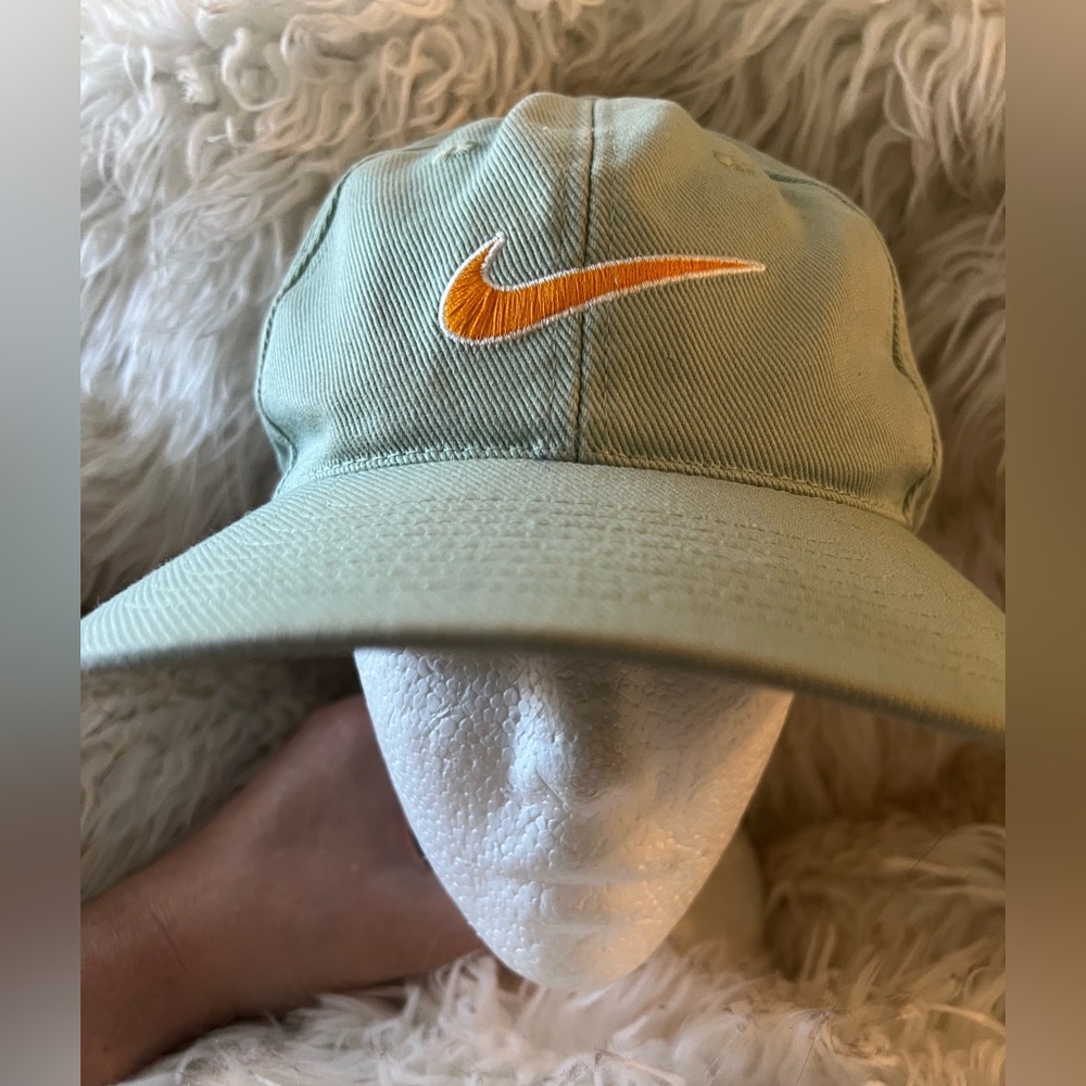 Vintage Rare Color 90s Nike Center Hat Yellow Neon Lime OS